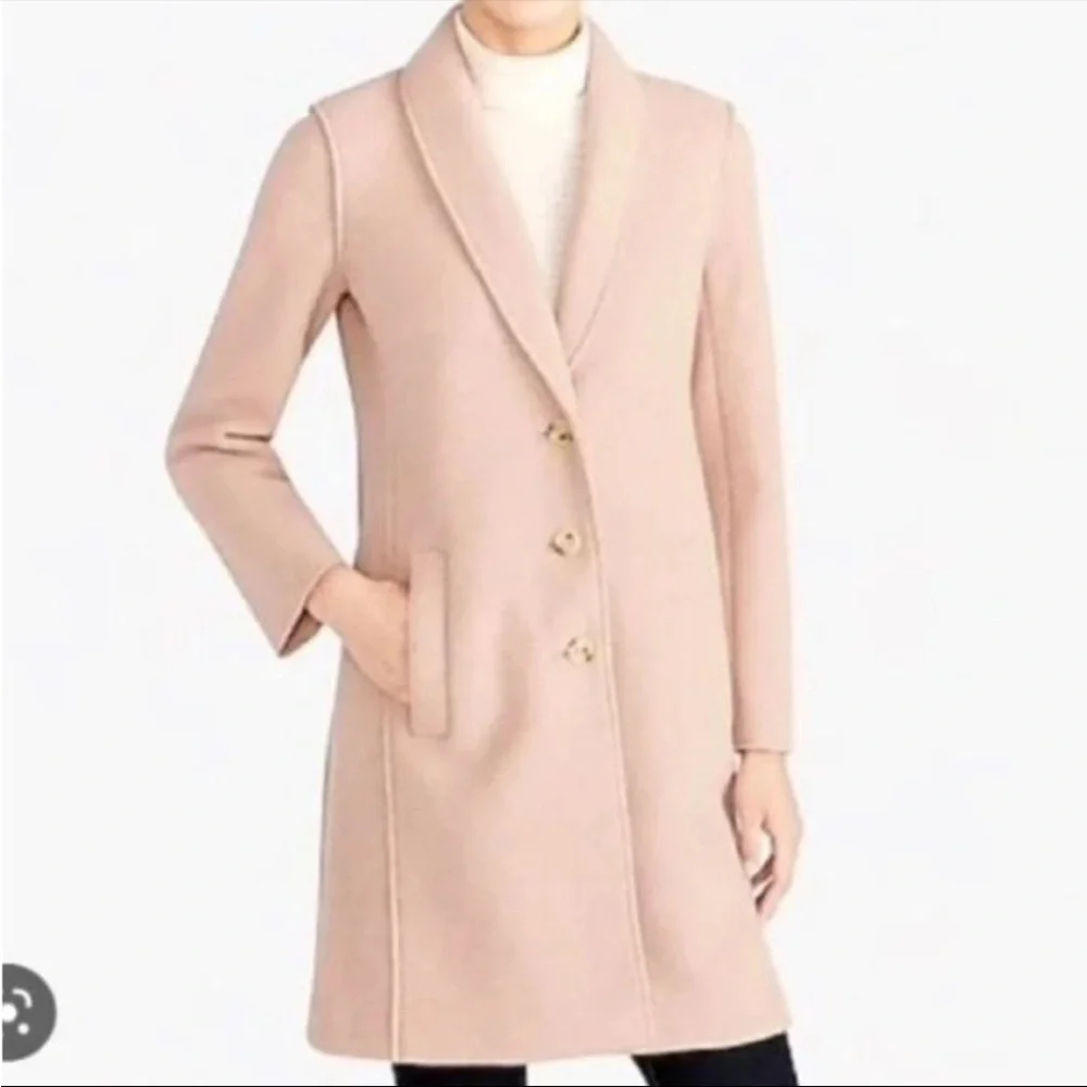J Crew 8 Pink Boiled Wool Olga Coat - Picture 8 of 8